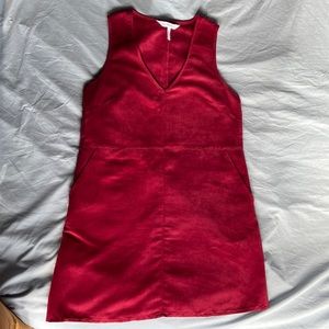 BCBG red faux suede dress